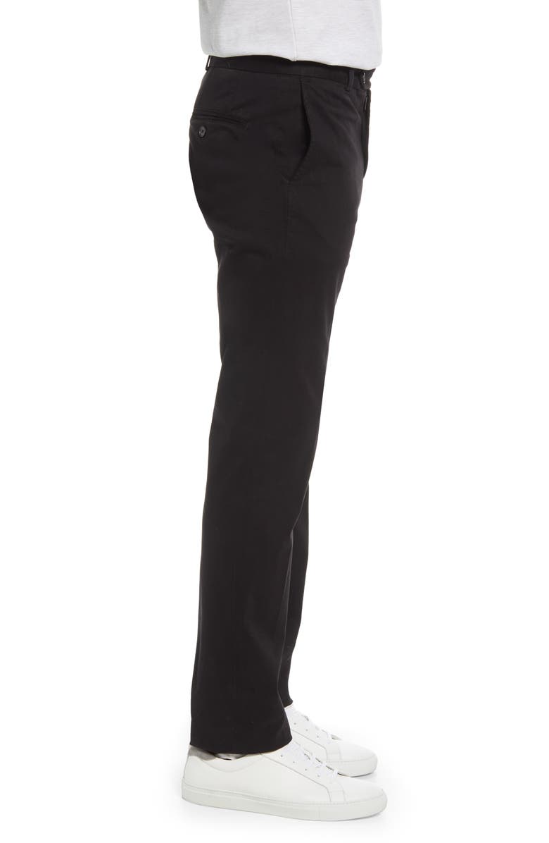 Nordstrom Trim Straight Leg Stretch Flat Front Chino Trousers, Alternate, color,