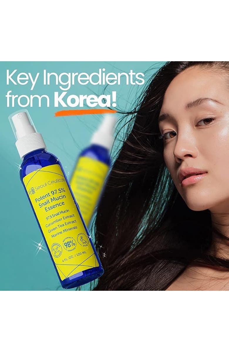 Seoul Ceuticals Korean Skincare Potent 97.5% Snail Mucin Essence, Alternate, color, Clear