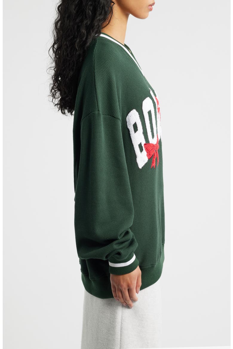 Wrap Me in a Bow Hayley V-Neck Sweatshirt, Alternate, color, GREEN