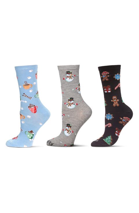 Christmas Assorted 3-Pack Crew Socks