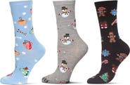 MeMoi Christmas Assorted 3-Pack Crew Socks