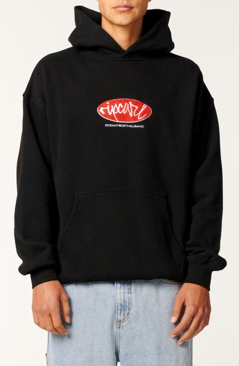 Rip Script Cotton Blend Hoodie
