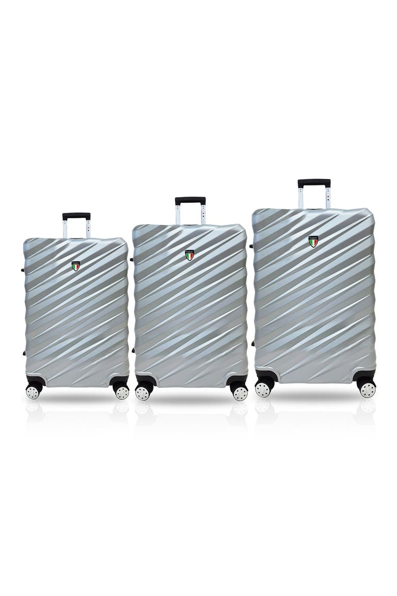 Storto Hardshell 3-Piece Spinner Luggage Set, Main, color, SILVER