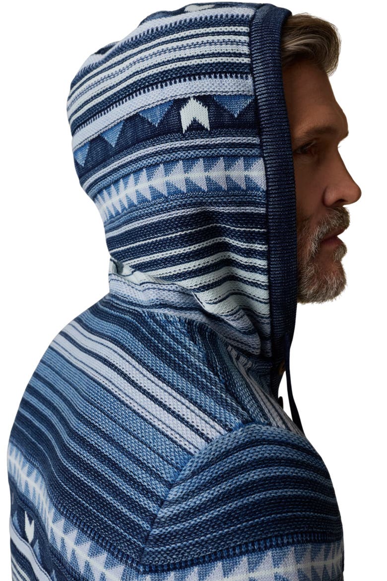Geo Stripe Organic Cotton Hoodie, Alternate, color, INDIGO RISING SKY