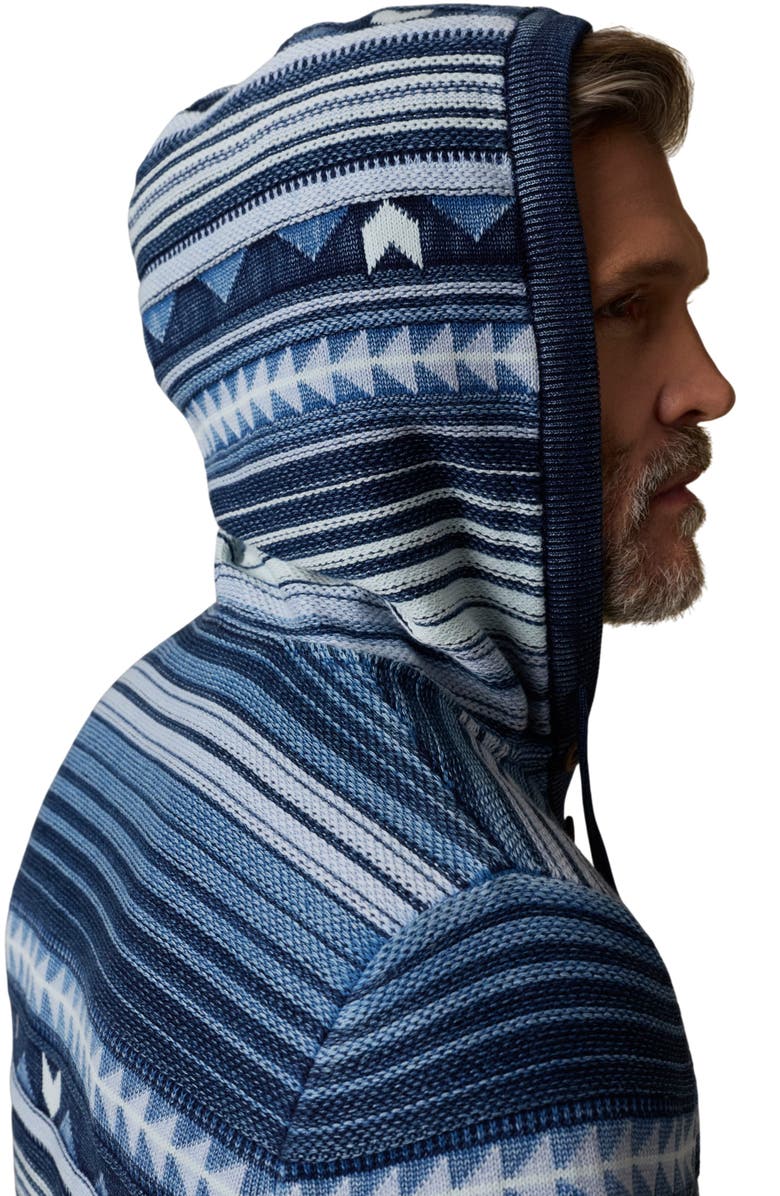 Faherty Geo Stripe Organic Cotton Hoodie, Alternate, color, 