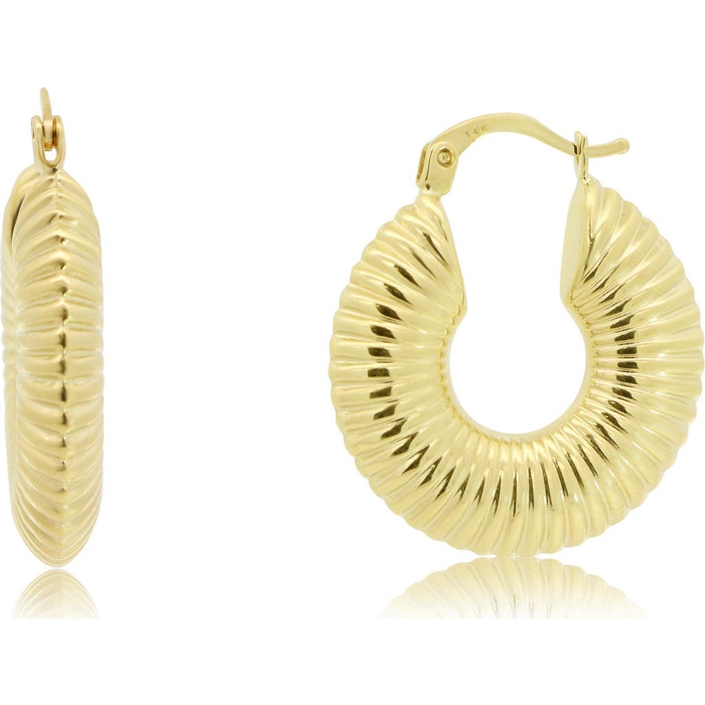 The Lovery Fine Jewelry Ribbed Gold Hoop Earrings In Gold