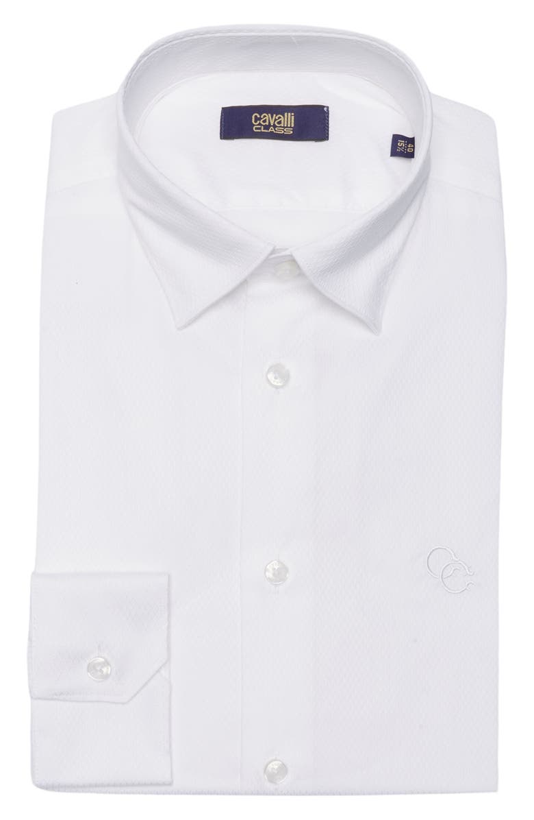 Cavalli Class Slim Fit Textured Dress Shirt, Alternate, color, 