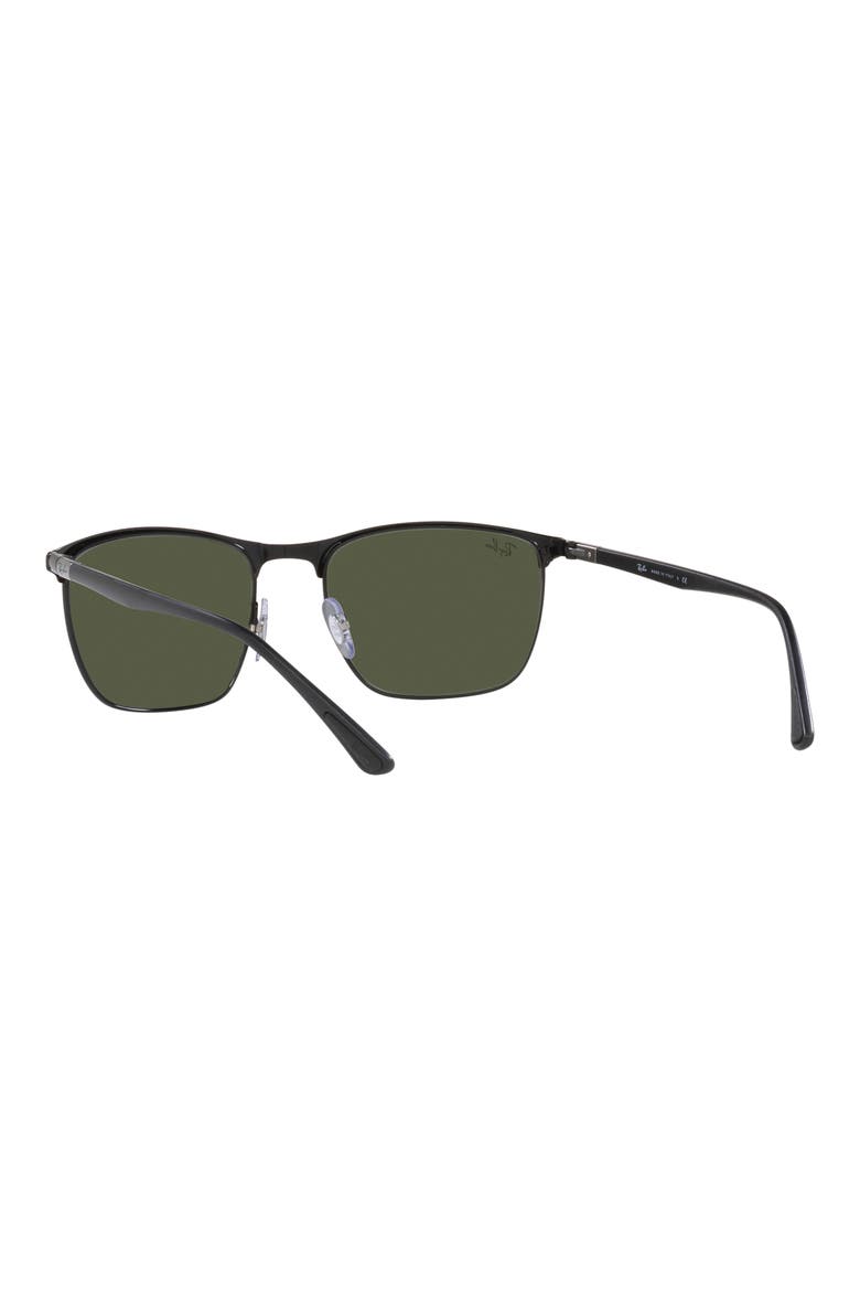 57mm Square Sunglasses, Alternate, color, MATTE BLACK