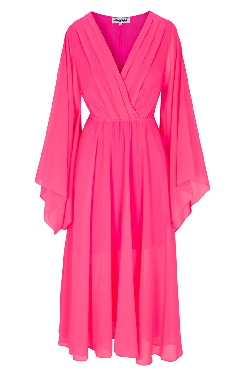 MEGHAN LA Sunset Midi Dress, Alternate, color, Neon Pink