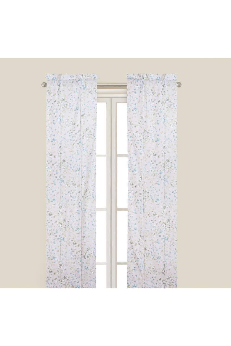 Lauren Petite Spring Floral Cotton Window Curtain Drapery Single Panel, Main, color, Blue