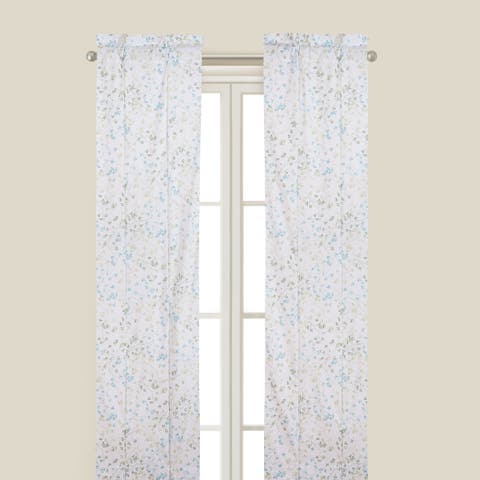 Lauren Petite Spring Floral Cotton Window Curtain Drapery Single Panel