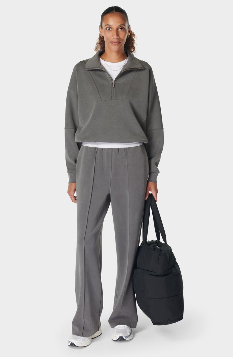 Sweaty Betty Half Zip Fleece Pullover, Alternate, color, Charcoal Grey