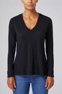 Franne Golde Slub Jersey Long Sleeve V-Neck Tee