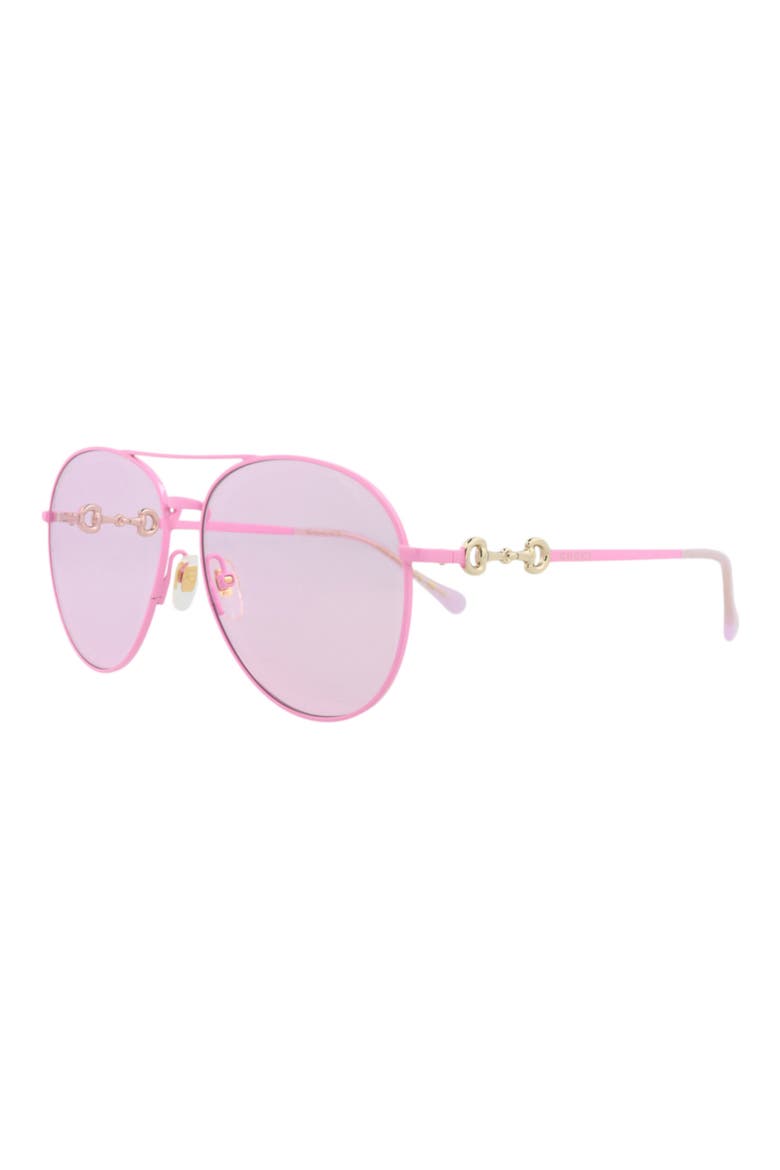 60mm Aviator Sunglasses, Alternate, color, FUCHSIA FUCHSIA PINK