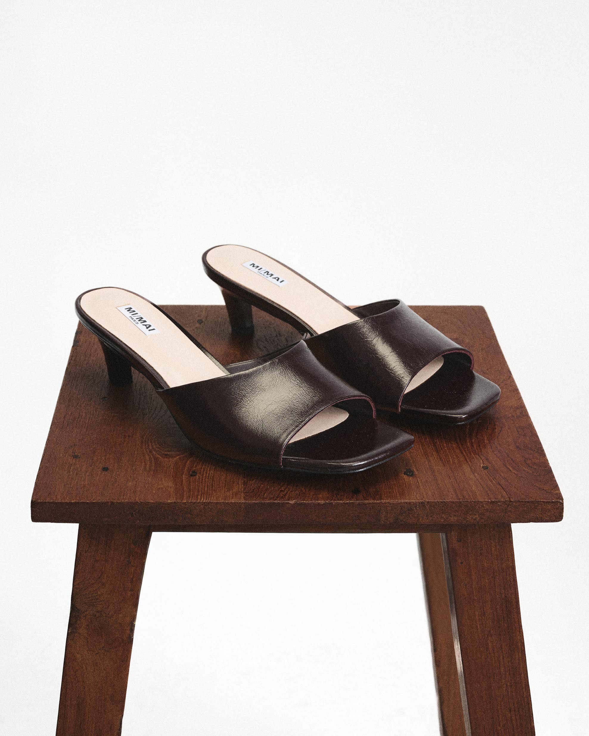 Liz Leather Low Heeled Mule Sandals, Alternate, color, Burgundy