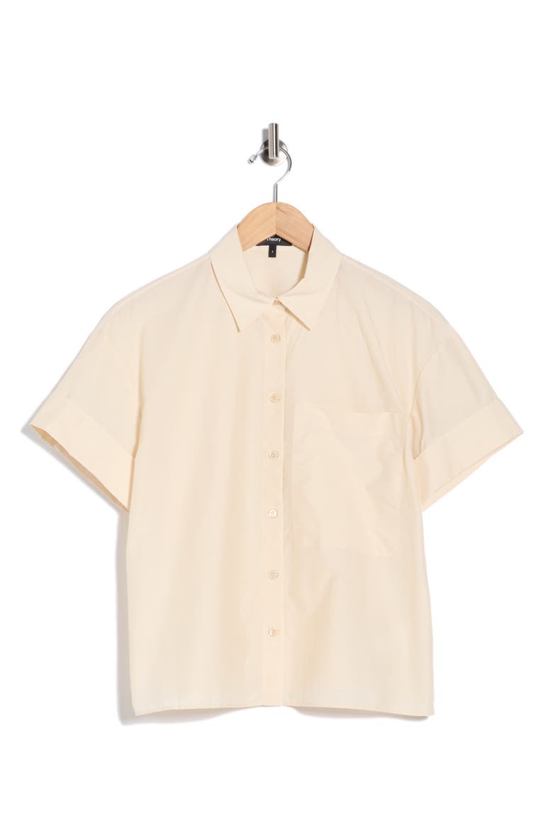 Short Sleeve Button-Up Shirt, Alternate, color, ALMOND