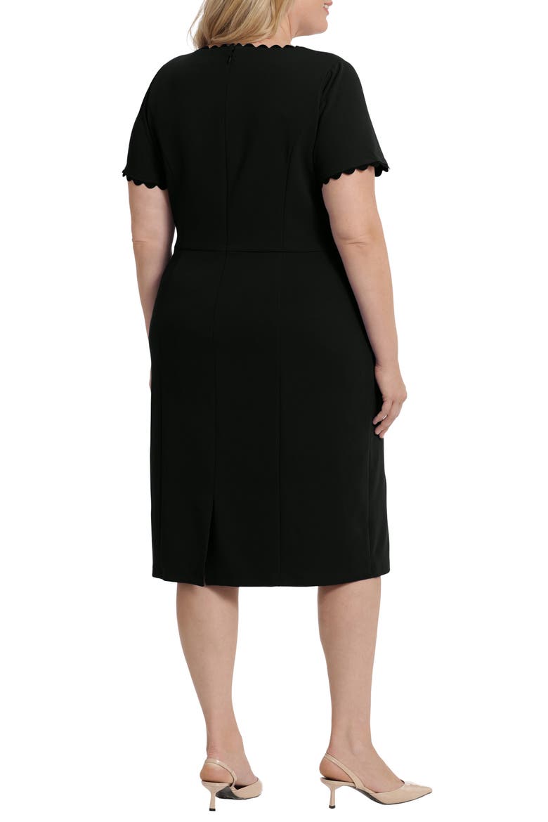 Short Sleeve Midi Sheath Dress, Alternate, color, BLACK