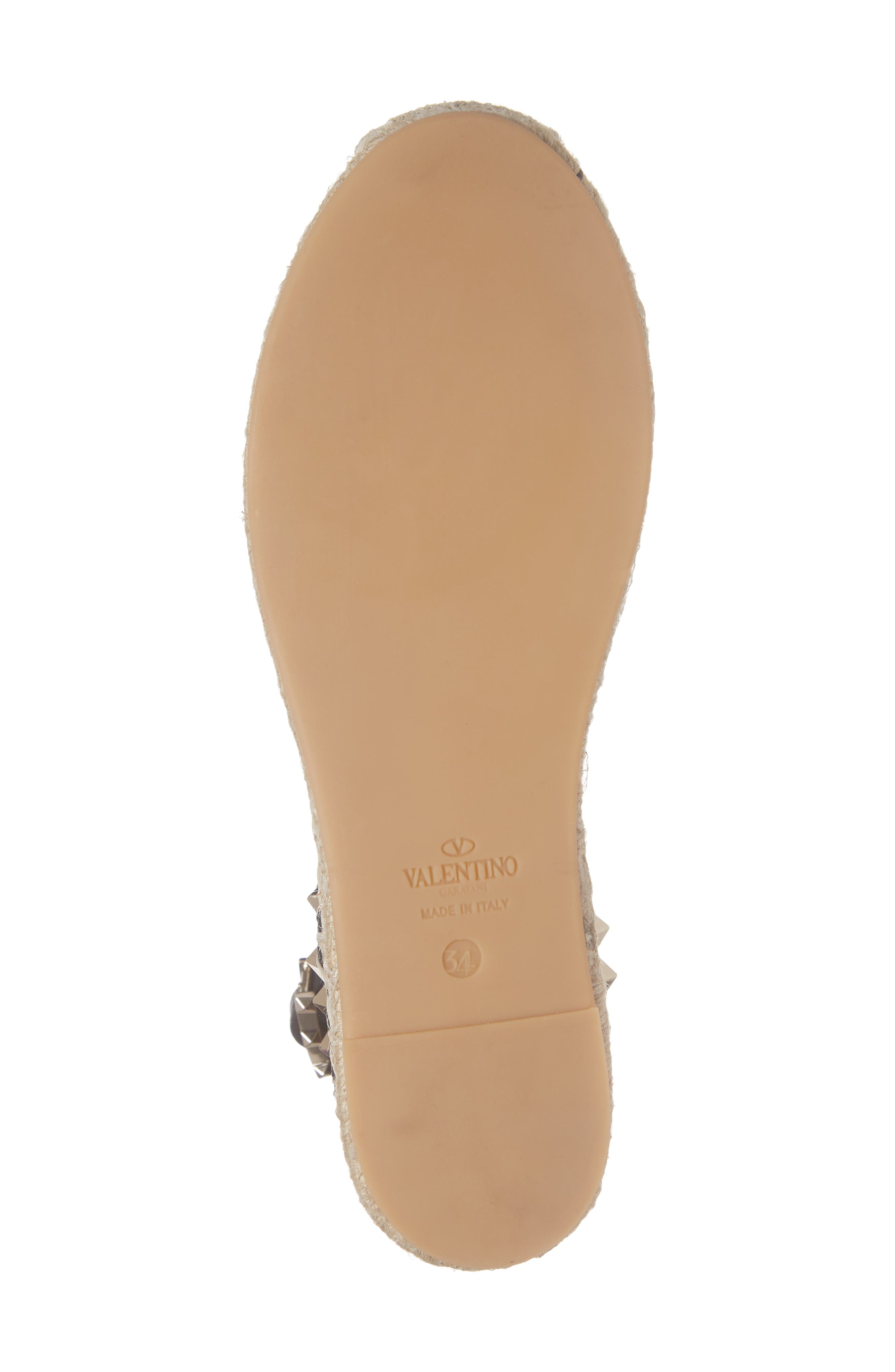 Valentino Garavani Rockstud Espadrille Sandal, Alternate, color, 