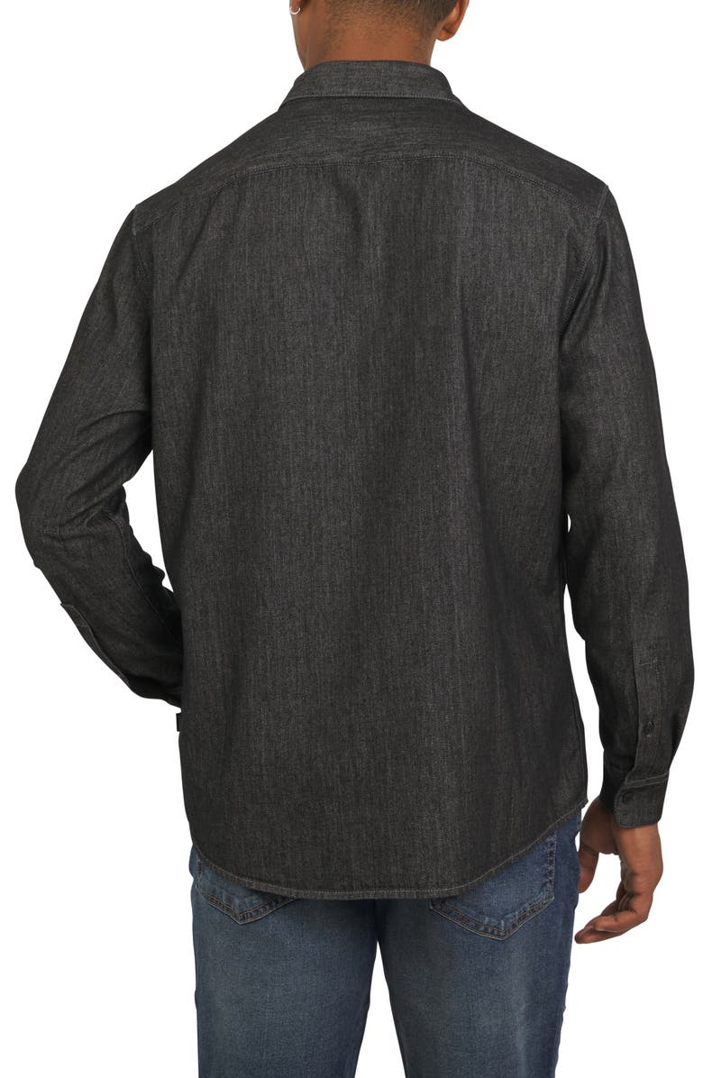 DKNY SPORTSWEAR Kingston Cotton Button-Up Shirt, Alternate, color, Black Denim
