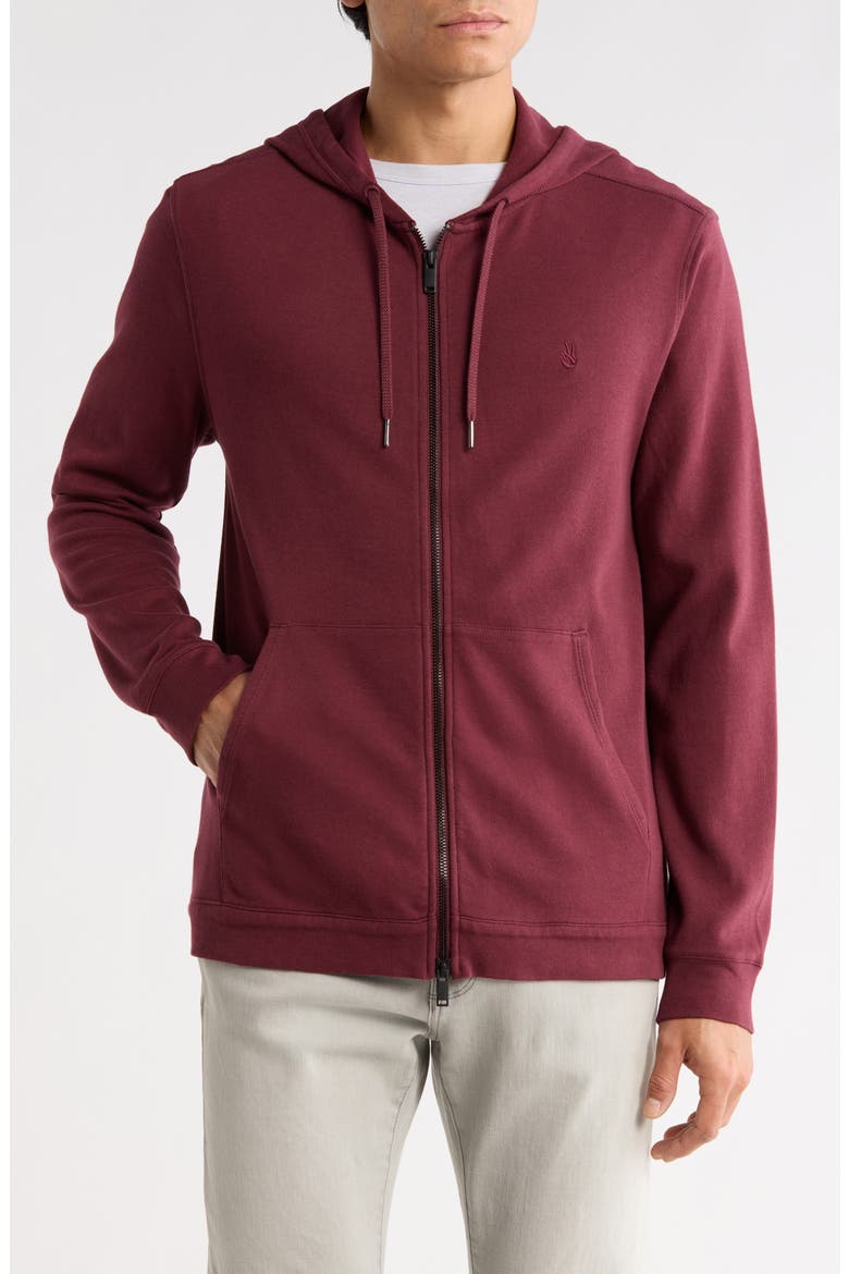Bruno Double Knit Full Zip Hoodie, Main, color, OXBLOOD
