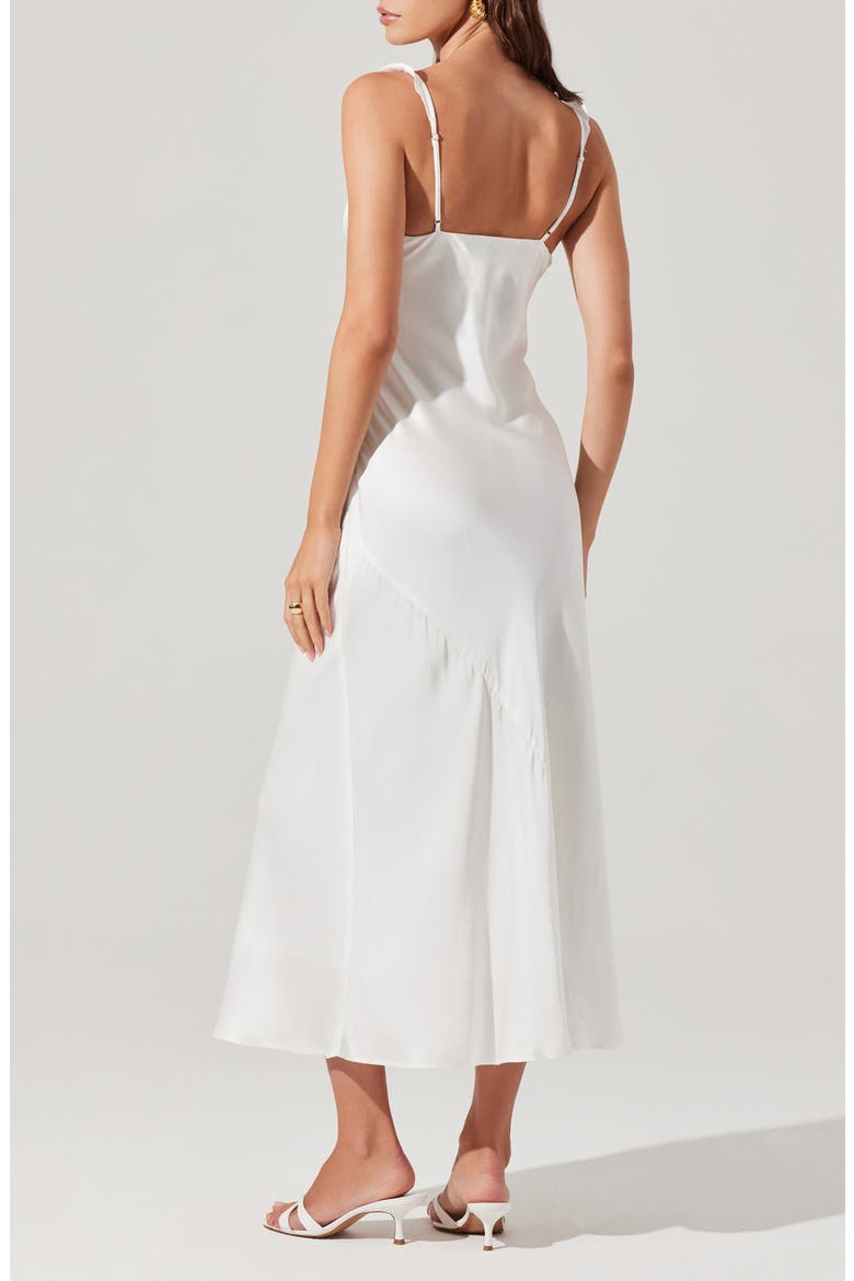 Zoie Ruffle Neck Satin Slipdress, Alternate, color, WHITE