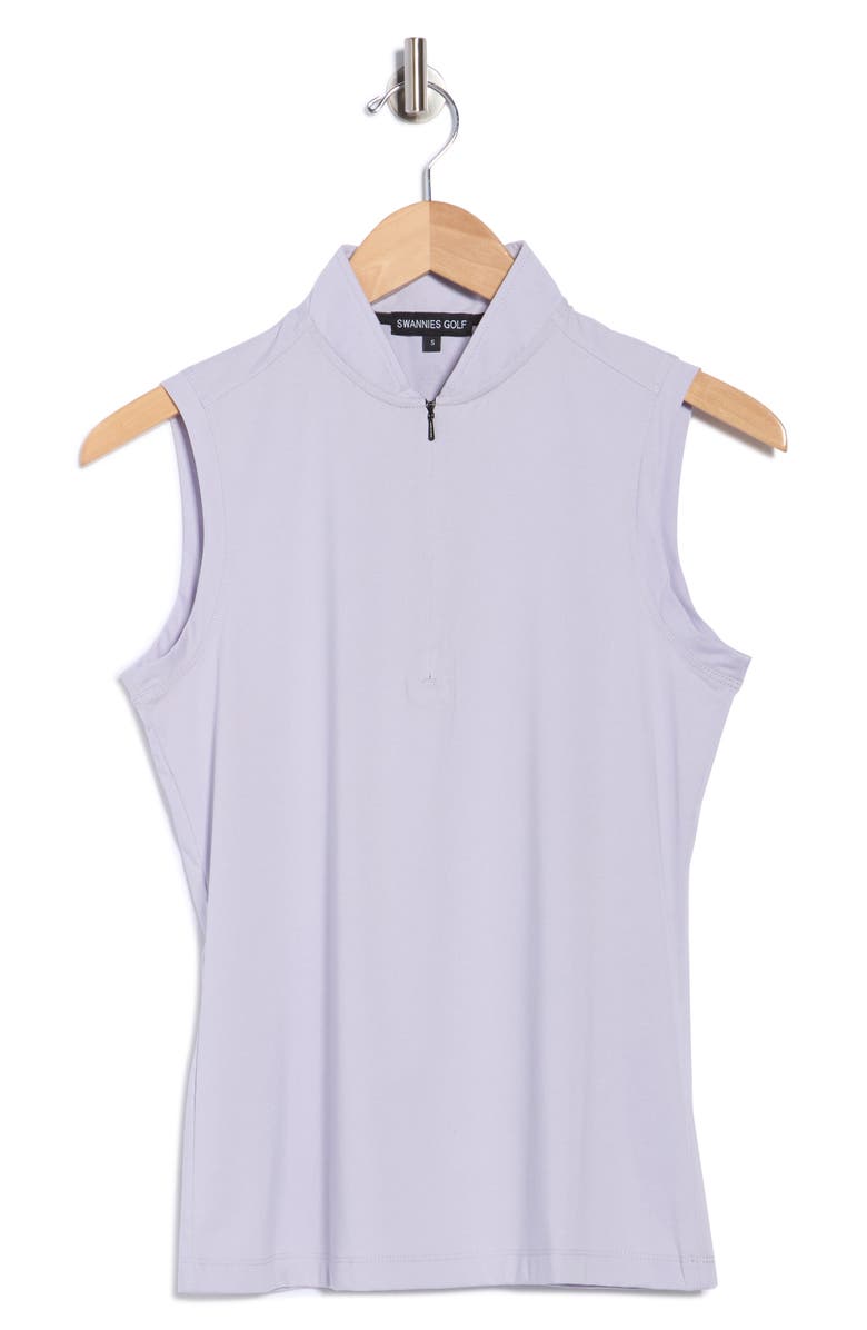 Swannies Brynn Sleeveless Half Zip Polo, Alternate, color, Lilac-Heather