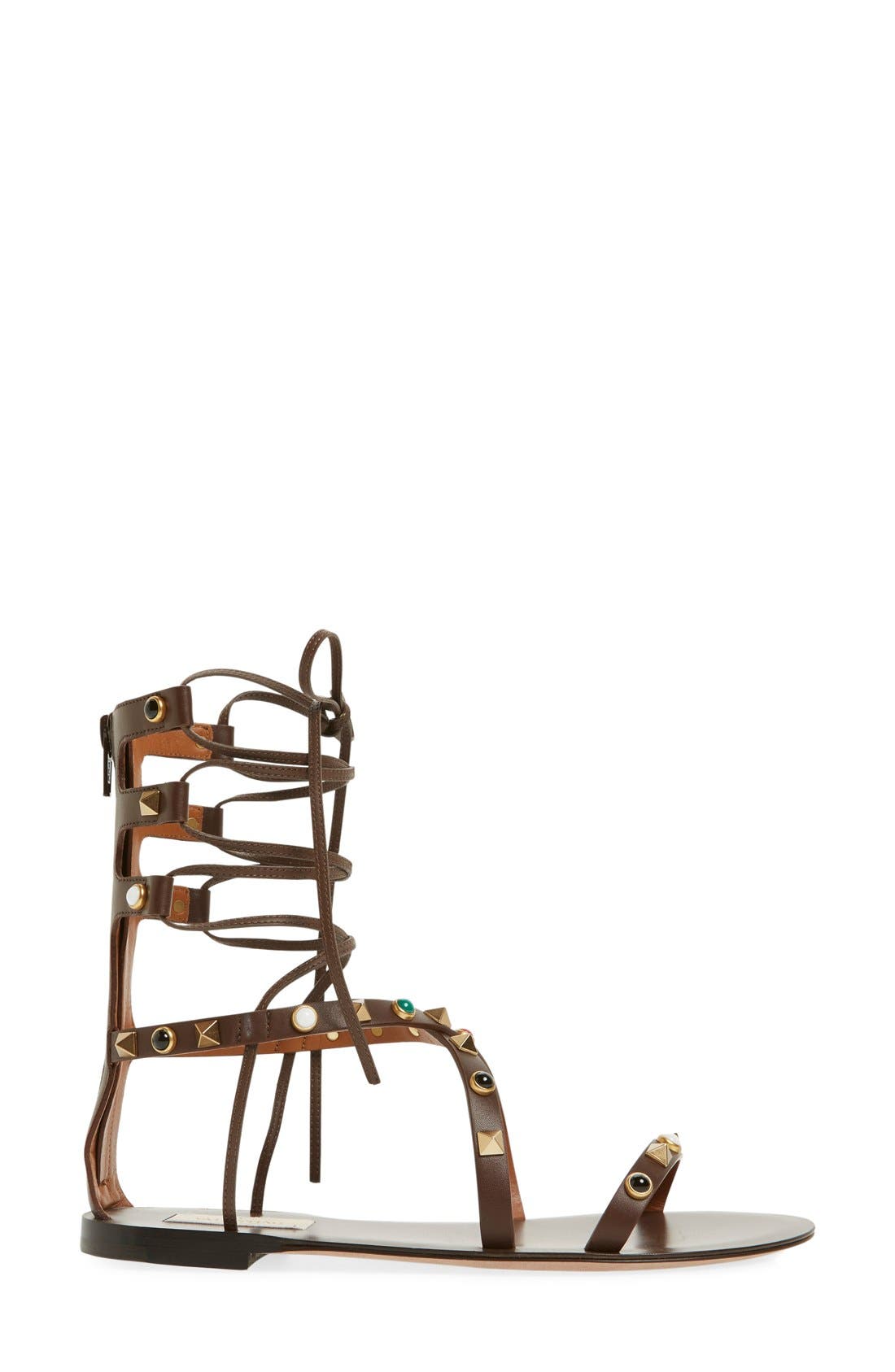 Valentino Garavani Valentino Lace-Up Sandal, Alternate, color, 