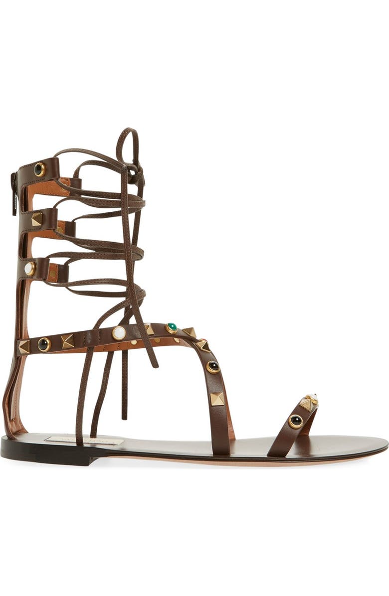 Valentino Garavani Valentino Lace-Up Sandal, Alternate, color,