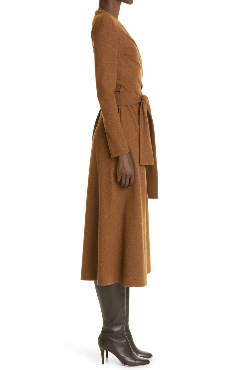 Lafayette 148 New York Irelyn Long Sleeve Wool & Cashmere Midi Wrap Dress, Alternate, color, 