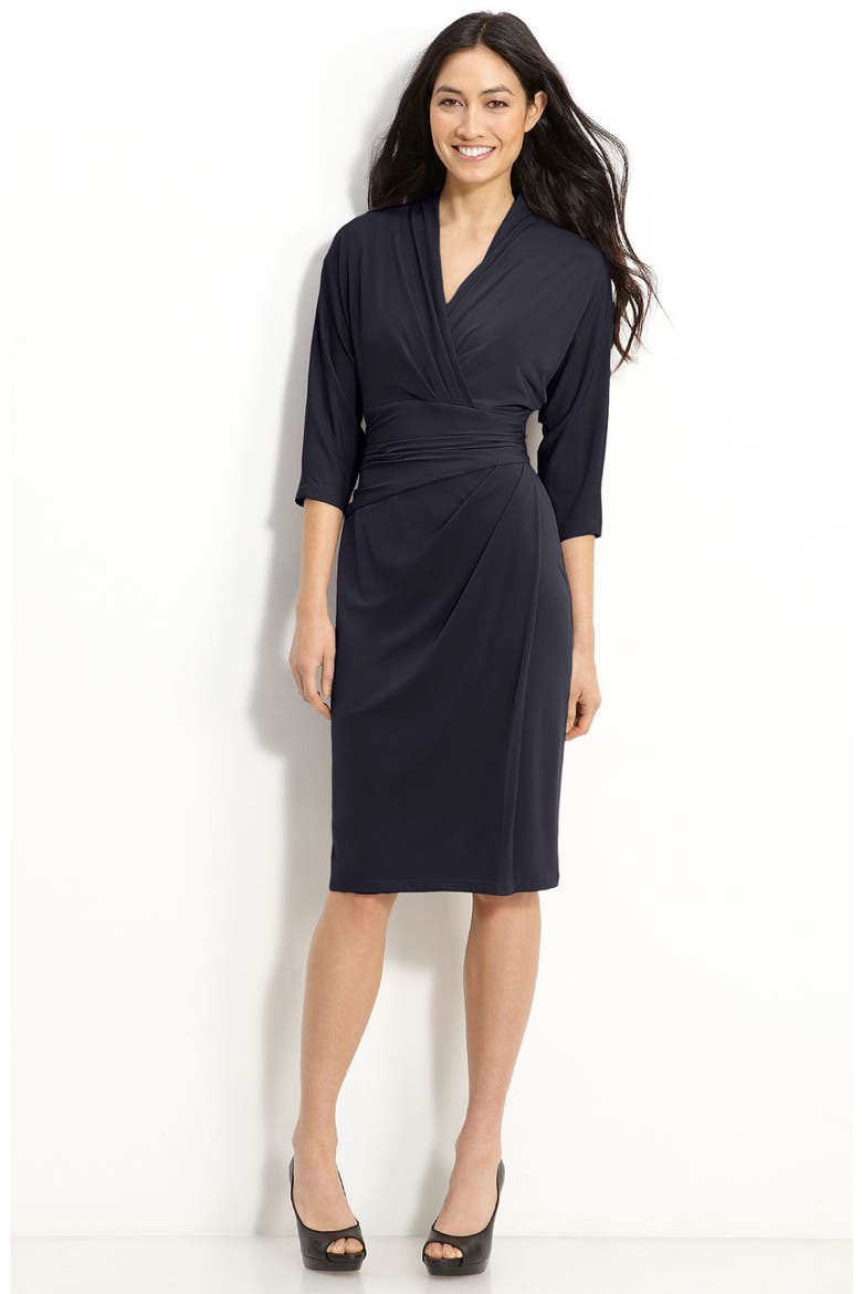 Faux Wrap Jersey Dress, Main, color, SHADOW