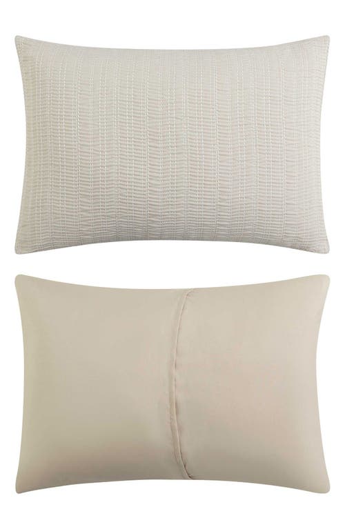 Kenneth Cole Reaction Stitched Gauze Yarn Dye Jacquard Comforter & Sham Set In Sand