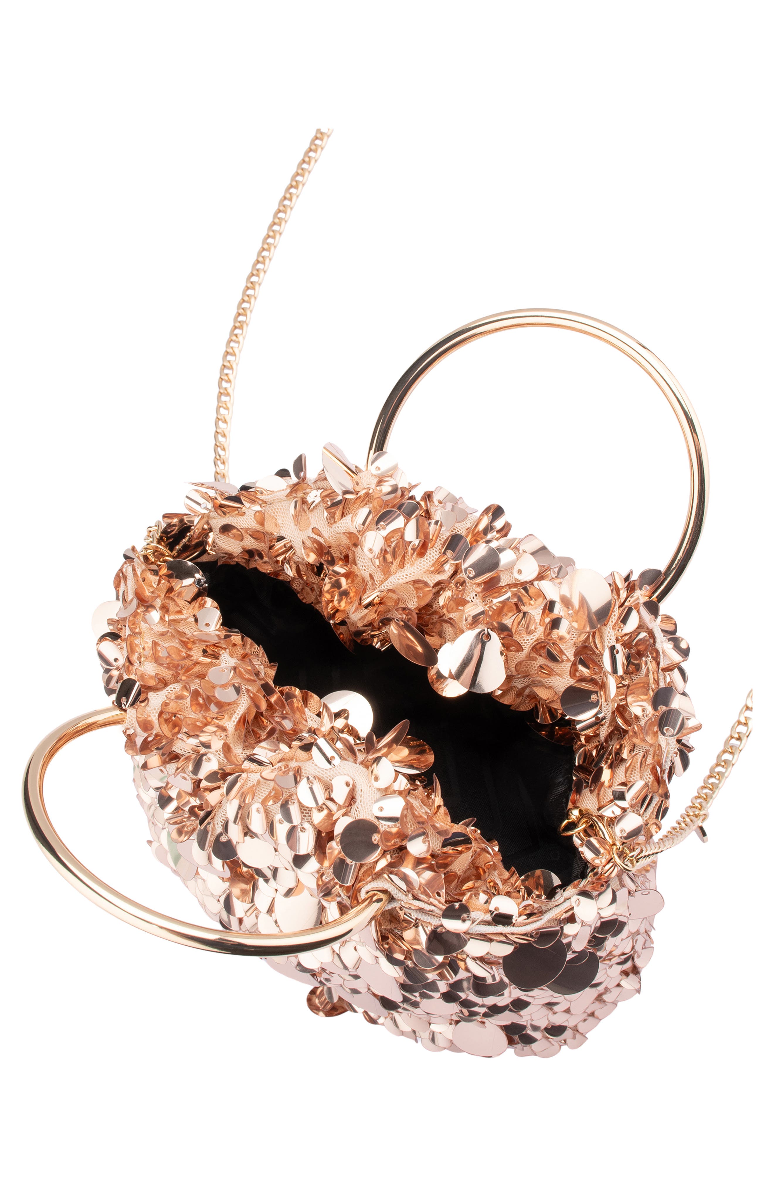 Olga Berg Vera Sequin Top Handle Bag, Alternate, color, Blush