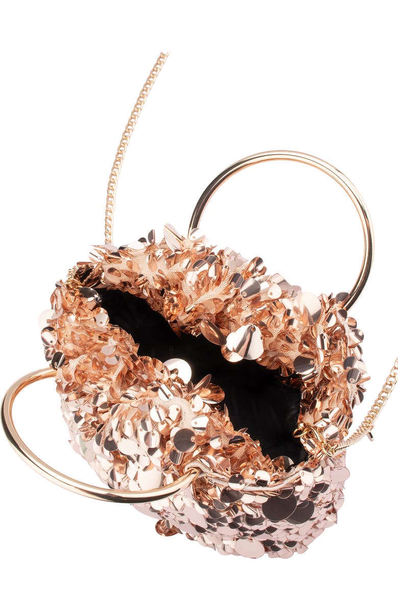 Olga Berg Vera Sequin Top Handle Bag, Alternate, color, Blush