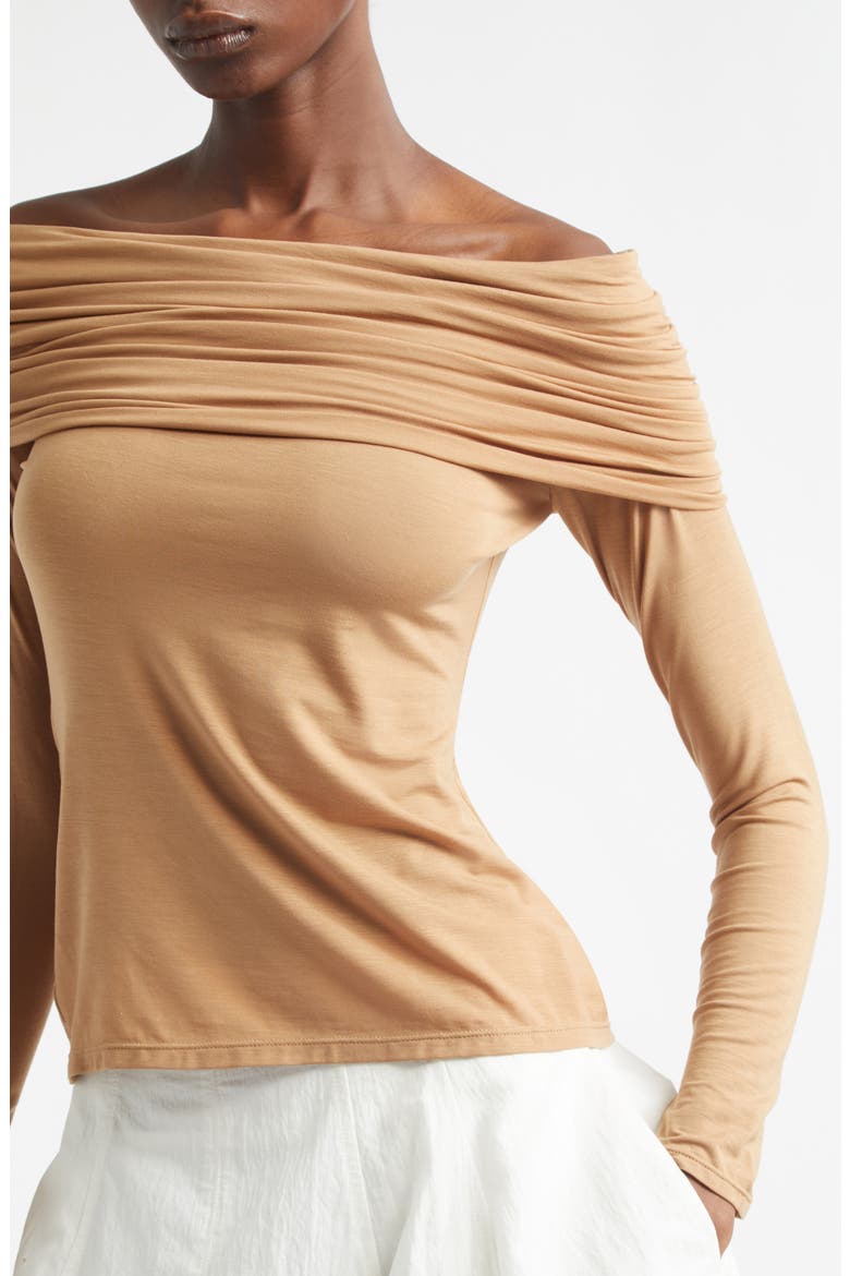 Adeline Off the Shoulder Top, Alternate, color, TOFFEE