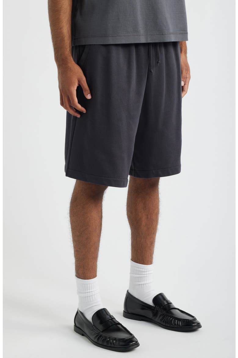 Baggy Terry Sweat Shorts, Alternate, color, BLACK FADED