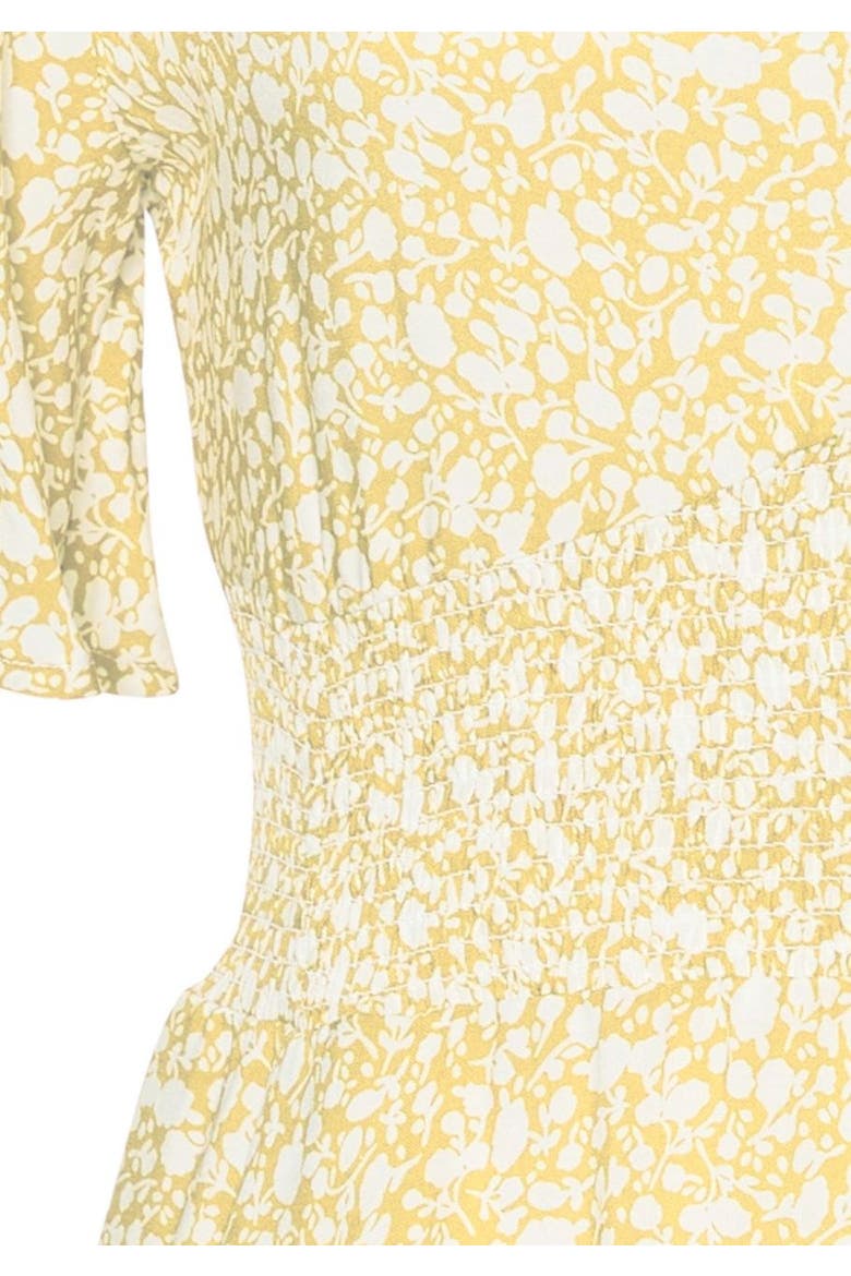 Floral Flutter Sleeve Dress, Alternate, color, Yellow