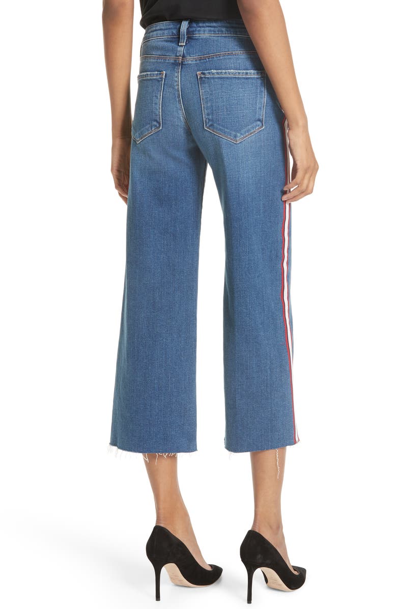 L'AGENCE Danica Side Stripe Crop Wide Leg Jeans, Alternate, color,
