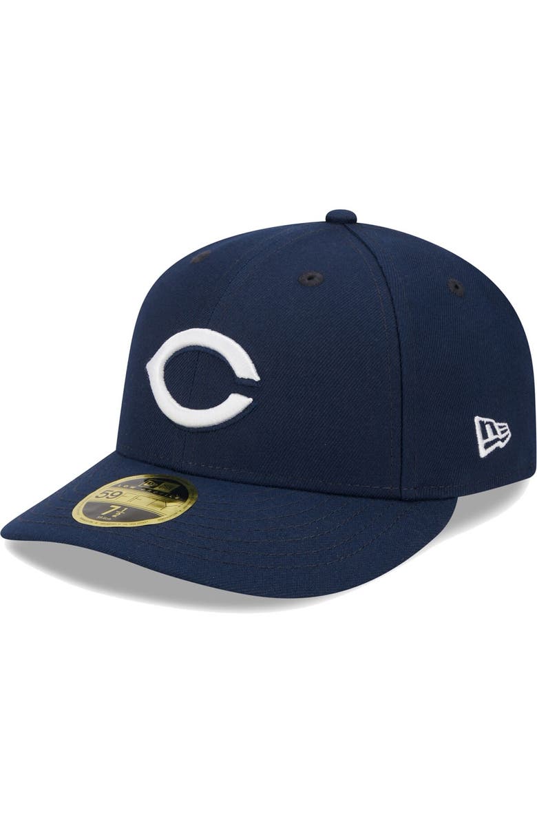 New Era Men's New Era Navy Cincinnati Reds Oceanside Low Profile 59FIFTY Fitted Hat, Alternate, color,
