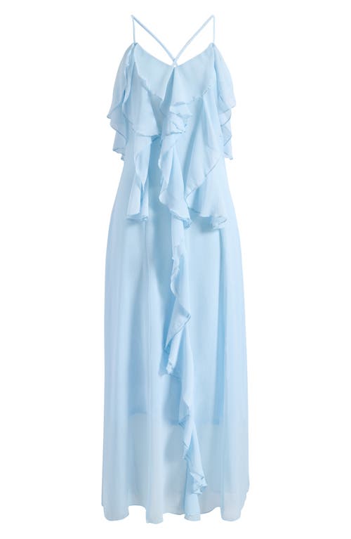 Vero Moda Camille Ruffle Detail Slipdress In Blue