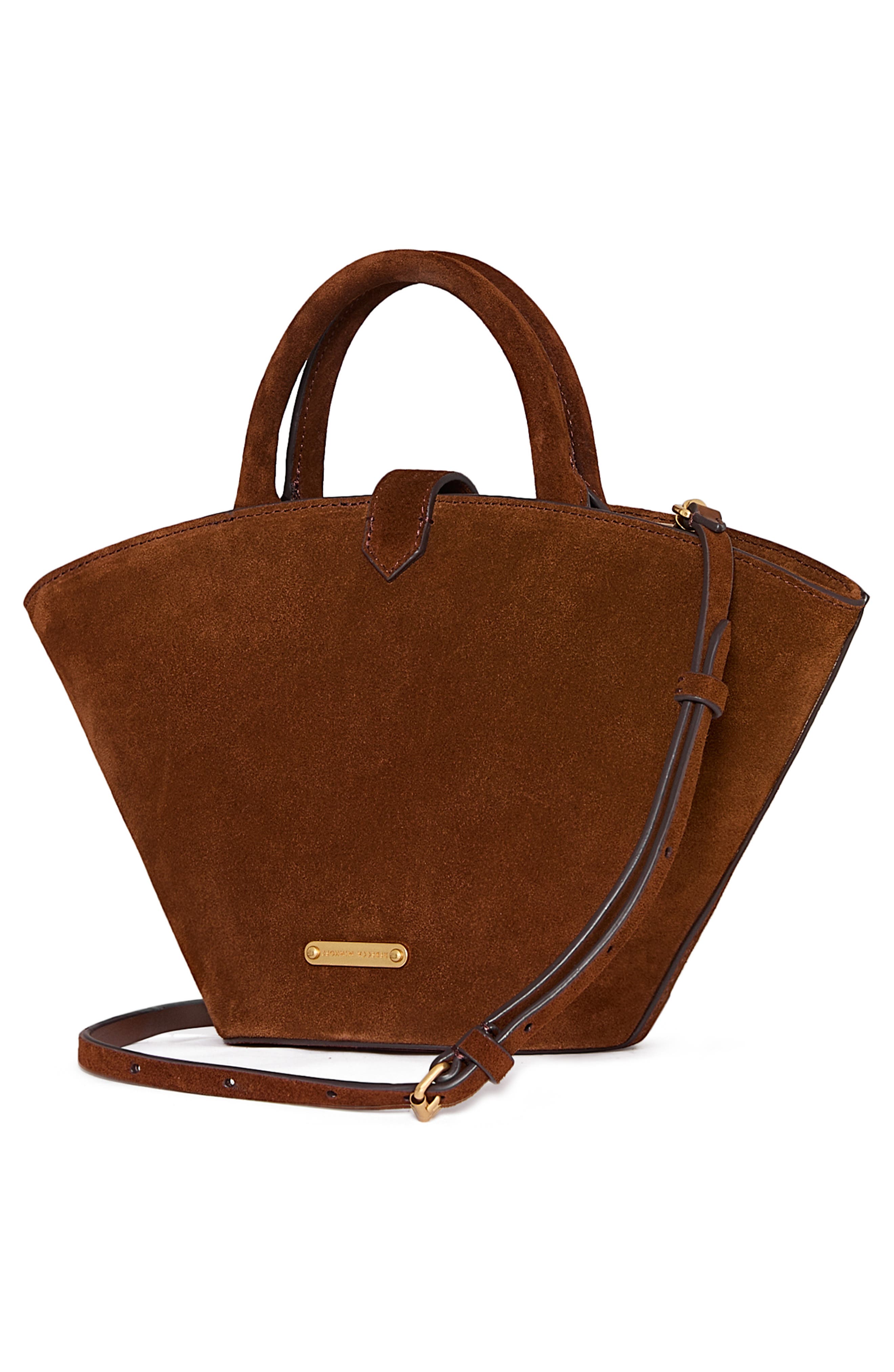 Rebecca Minkoff Mini Megan Suede Fan Tote, Alternate, color, 