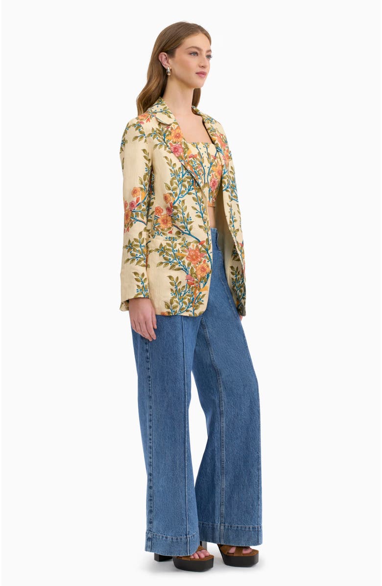 Rebecca Taylor Cleo Printed Blazer, Alternate, color, Buttercream Multi