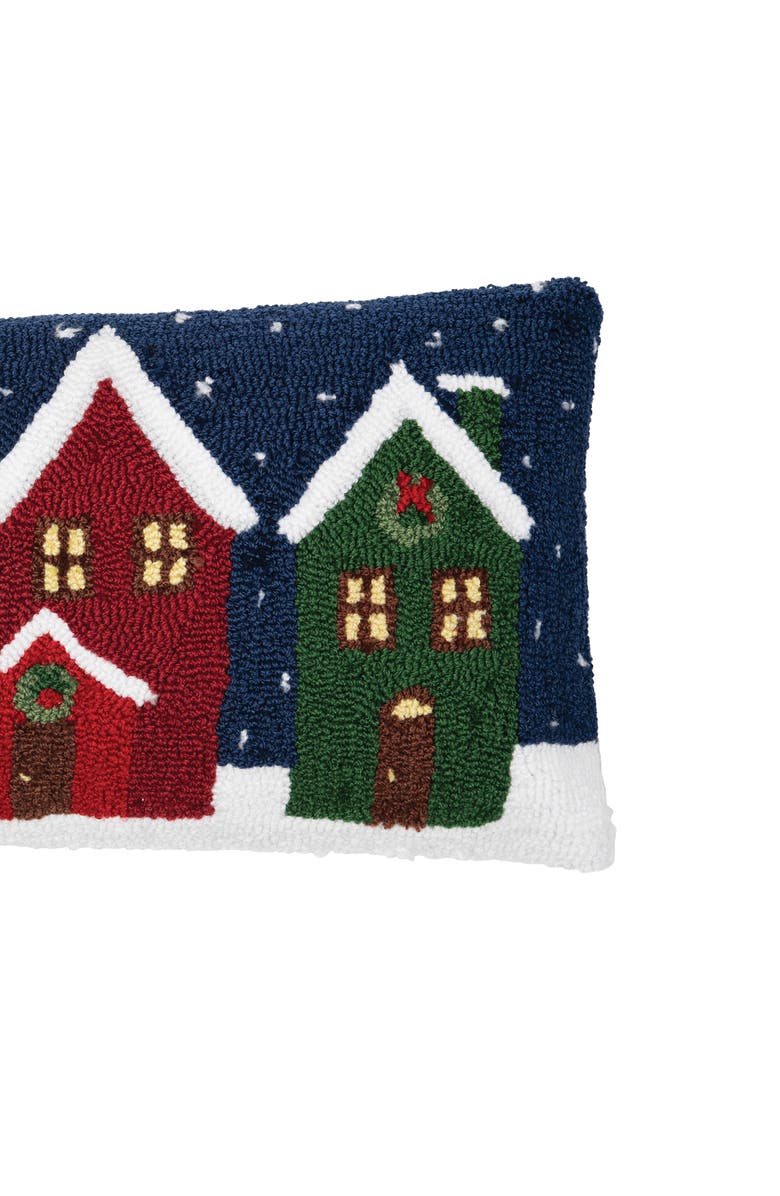 C&F Home Winter Village Hooked Pillow, Alternate, color, Green