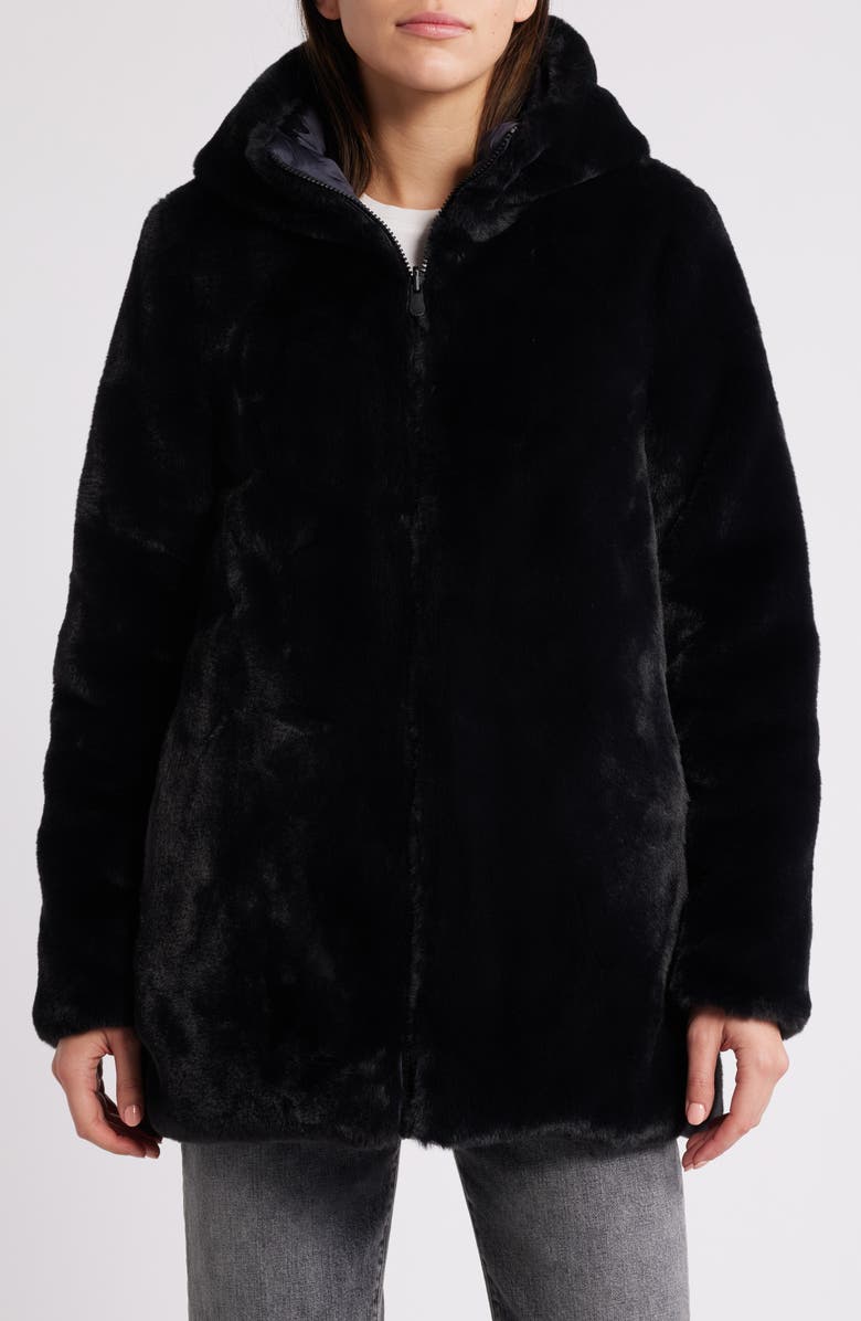 Save The Duck Bridget Reversible Faux Fur Jacket, Main, color,