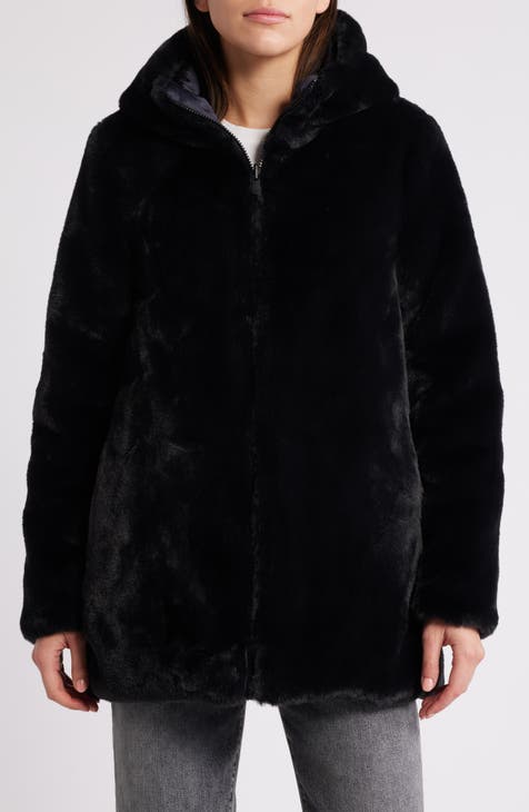 Weatherproof offers Black Faux Fur Jacket