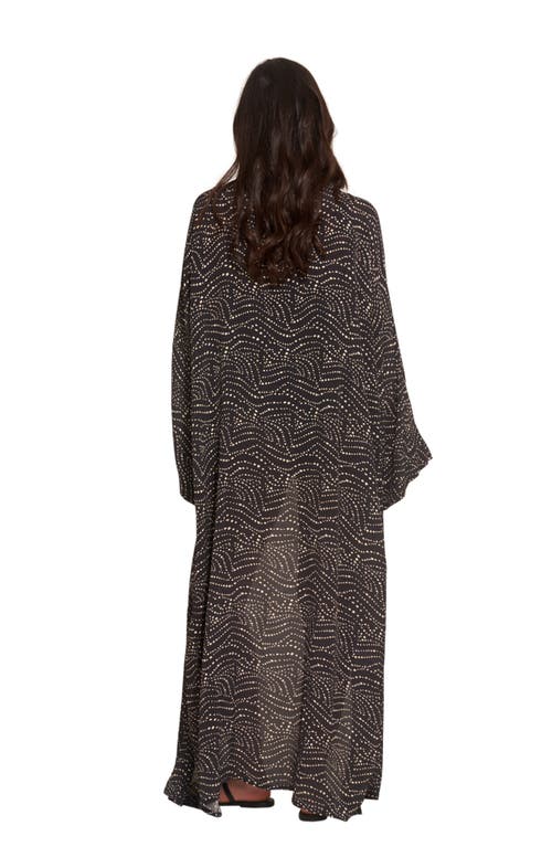 Beach Life By Gottex Issey Swim Cover Up Kimono In Blk/brwn