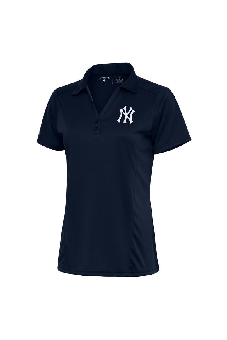 Women's Antigua Navy New York Yankees Logo Tribute Polo, Main, color, Navy