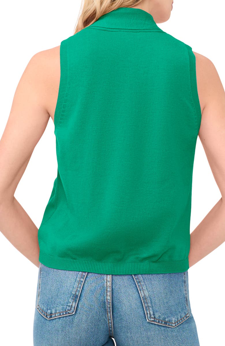 CeCe Tie Neck Sweater Tank, Alternate, color, Minty Green