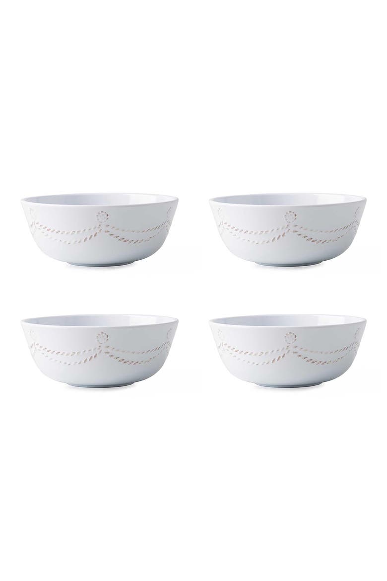 Berry & Thread Set of 4 Melamine Cereal Bowls, Main, color, WHITEWASH