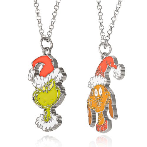 Dr. Seuss The Grinch And Max Pendant Bff Necklace For 2, 16"+3" In Multi