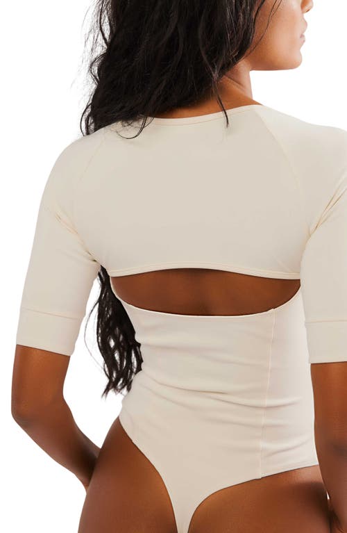Free People Everly Square Neck Bodysuit In Tofu
